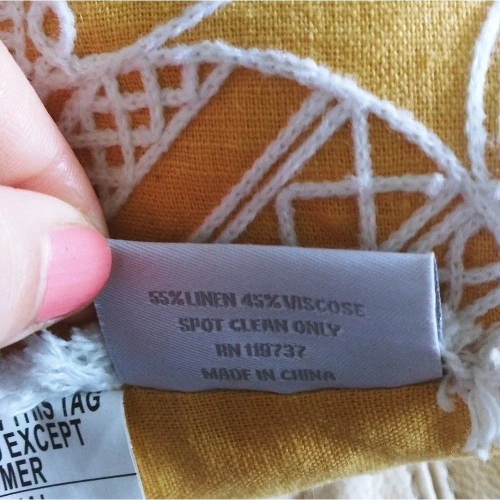 Easter accent pillow fringed embellished‎ yellow